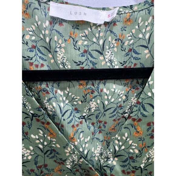 LUSH Women Green Floral Blouse SMALL - Picture 3 of 3
